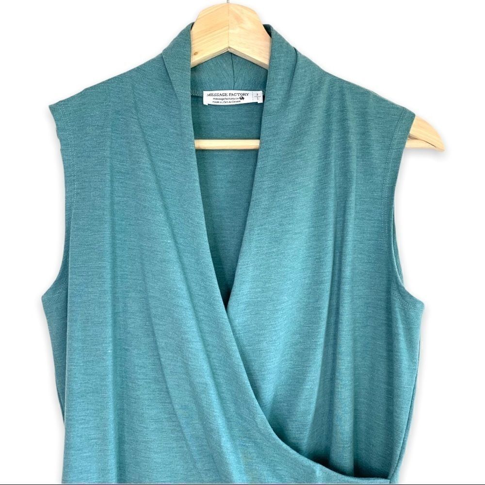 Message Factory Faux Wrap Top - Picture 2 of 7